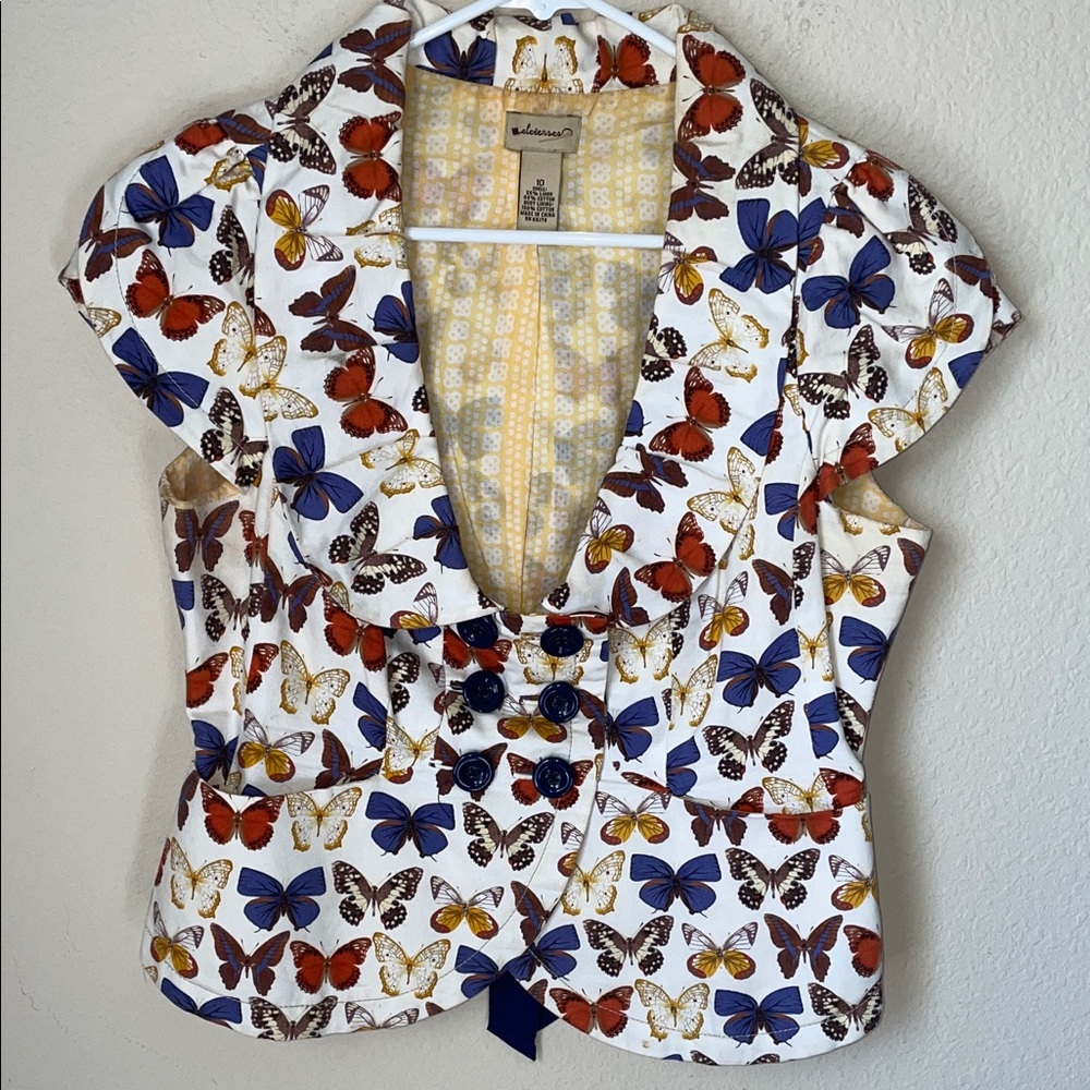 Anthropologie Elevenses Butterfly Blazer . Vintage. Size 10. Excellent cond.